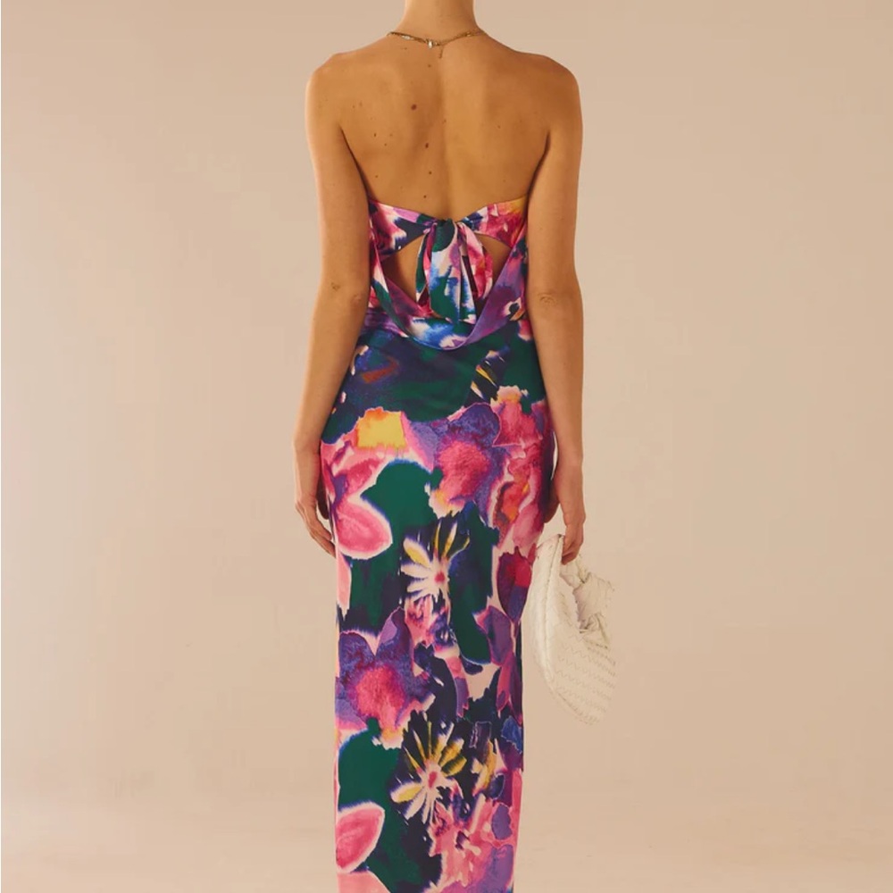 Peppermayo Carried Away Strapless Floral Dress - Pink and Purple - Picture 2 of 3